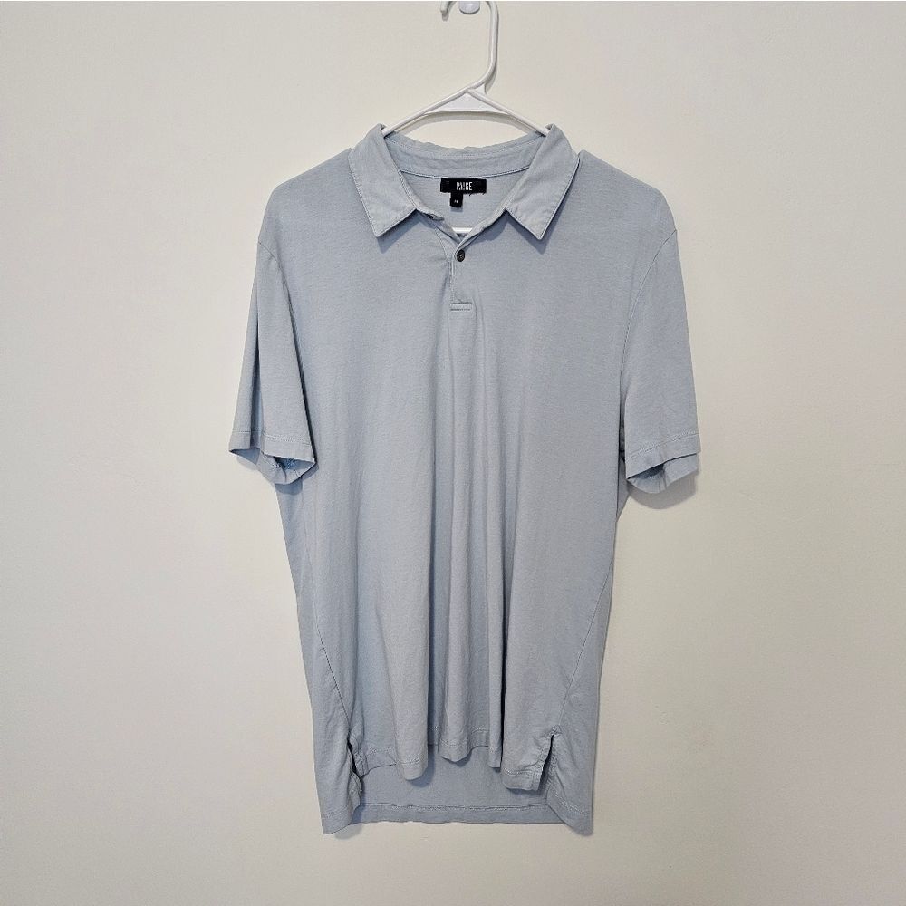 Mens Medium Paige Light Blue Polo